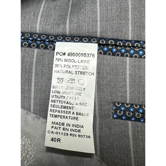 Lauren Ralph Lauren Blazer Mens 40R Gray Pinstripe Wool Blend Old Money Career - Picture 6 of 9